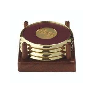  1430 72    Metal & Leather 4 Coaster Set with Die Cast 