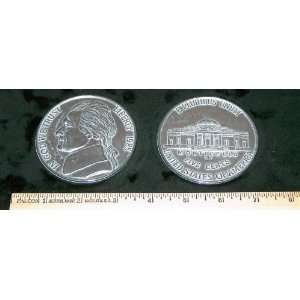   1985 Jefferson Nickel. Big Huge Large 3 Metal Coin 
