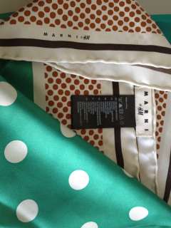 MARNI for H&M Silk Scarf RARE VIP Green Polka Dot Print   Exclusive 