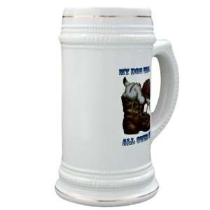   Glass Drink Mug Cup) My Dog Walks All Over Me Puppy 