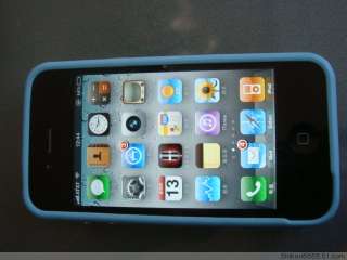 OEM Frame TPU Light blue Skin Case For Apple iPhone 4  