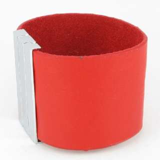 H859 REAL Red Leather Fashion Design Punk Rock Wristband/Cuff Men 