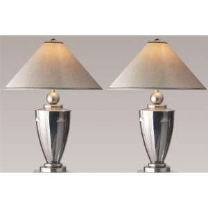  Dover Table Lamps   Set of 2 29h Black Chrome