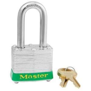 Master Lock 1 1/2 Shackle Grn Ka Safety Steel Body Padlock