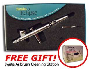 NEW Iwata Eclipse HP BS Dual Action Airbrush Gravity Feed+Free 