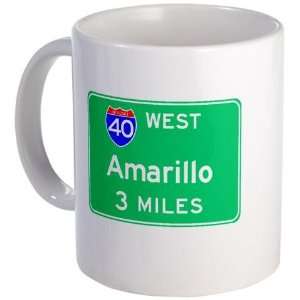  Amarillo TX, Interstate 40 West Flag Mug by  