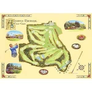  Golf Course Map Augusta (Canv)    Print