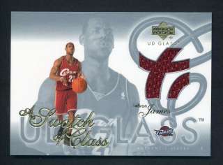 2003 04 UD Glass LeBron James Swatch of Class Rc Jersey  
