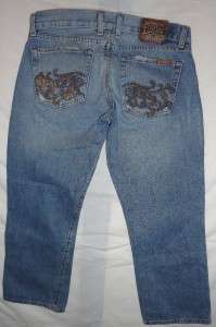 Lucky Brand LIL FLORAL CROP Jeans Womens SZ 4/27 29X24  