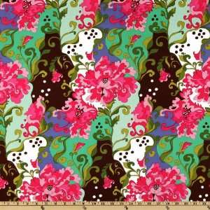  44 Wide Isabella Floral Brown/Pink Fabric By The Yard 