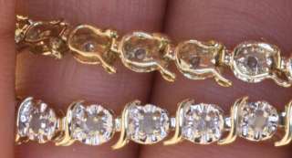   1cttw diamond tennis bracelet 5.3g vintage estate antique 7  
