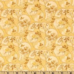 44 Wide Many Moons Geometric Maize/Natural Fabric By The 