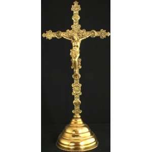  Ornate Vintage French Standing Crucifix Cross Jesus 