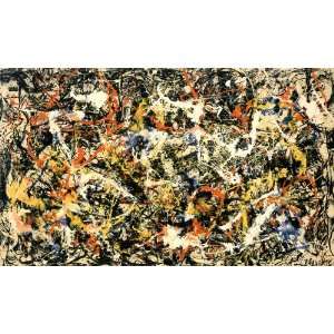 Jackson Pollock 37W by 22H  Convergence CANVAS Edge #4 1 1/4 