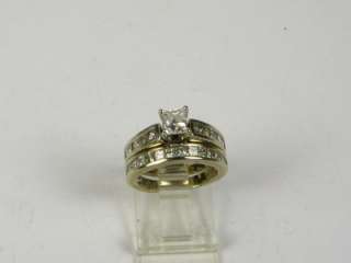 4100 1.10ctw Natural Princess Cut I1 HI Diamond 14k WG Wedding Ring 