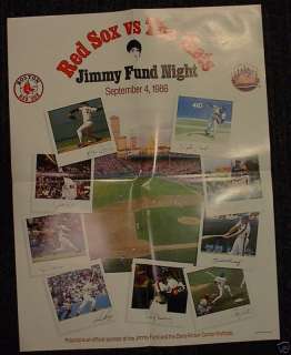   METS Poster/ Program 9/4/86 Jimmy Fund Night CLEMENS Jim Rice GOODEN+