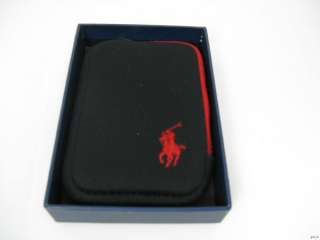 POLO Ralph Lauren Small Electronics Case Tartan Black / Red NIP $45 