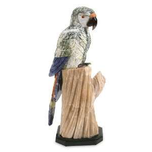 Gemstone statuette, Military Macaw 
