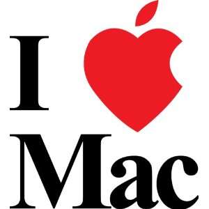  I Heart Mac Apple Sticker Decal Peel and Stick. Black and 