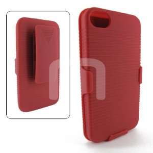 Red Impact Rubberized Hard Shell Case w/ Holster + Kickstand for 