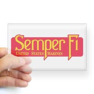  Sticker Clear (Rectangle) Semper Fi Marine Corps 