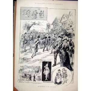 Scenes 1889 Red Hussar Lyric Theatre Soldiers Old Print  