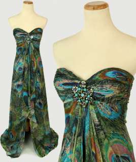 JOVANI 159715 Peacock Evening Prom Dress   100% Silk   BRAND NEW 