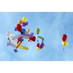 Luftballons Am Himmel   Peel and Stick Wall Decal by Wallmonkeys 