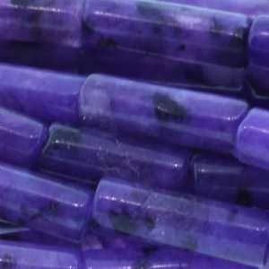 Kiwi Charoite  Tube Plain   13mm Height, 4mm Width, Sold by 16 Inch 