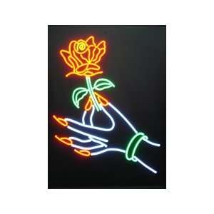  Hand Flower Low Voltage Neon Sign 17.5 x 24