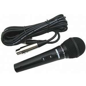 Low impedance (600 Ohm) cardioid dynamic microphone with 15 foot, XLR 