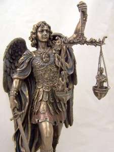 Huge Bronze Saint St. Michael Statue Scales Of Justice  