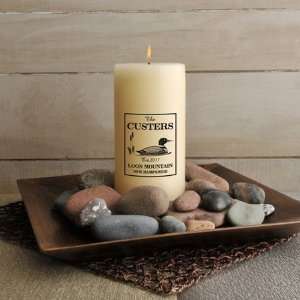 Personalized Loon Cabin Candle 