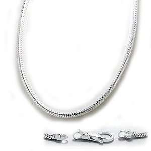   Cheneya Sterling Silver Necklace with Double Clasp Lock, 17 Jewelry