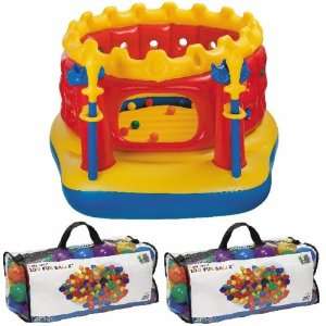  Free   Castle Bouncer Packed w/ 200 Extra Fun Balls   Intex Jump 