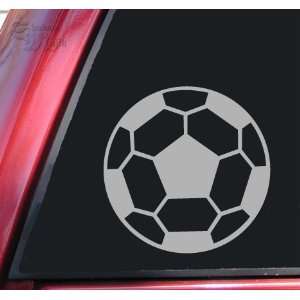  Soccer Ball Vinyl Decal Sticker   Grey Automotive