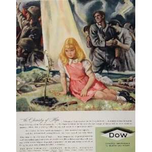  1944 Ad WWII Dow Chemical Hope Liberation Patriotic WW2 