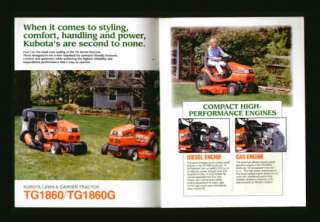 Kubota TG1860 TG1860G Diesel Garden Tractor Brochure  