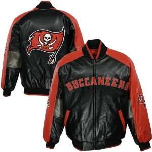  Tampa Bay Buccaneers Black Varsity Faux Leather Jacket 