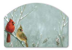 Winter Snow Cardinals Interchangeable Magnetic Yard Design by Magnet 
