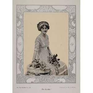 1911 Print Miss Kerslake Edwardian Dress Art Nouveau   Original Print