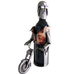  Motorcycle Rider Steel Wine Bottle Caddy by Guenter Scholz 