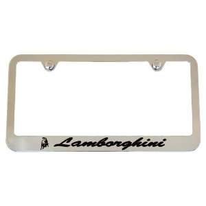 Lamborghini Classic Chrome License Plate Frame  Script