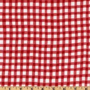  44 Wide Tea Time Gingham Red/White Fabric By The Yard 