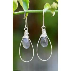 Labradorite dangle earrings, Luminous Jewelry