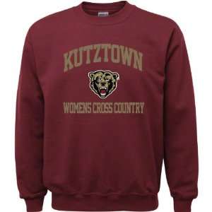 Kutztown Golden Bears Maroon Youth Womens Cross Country Arch Crewneck 