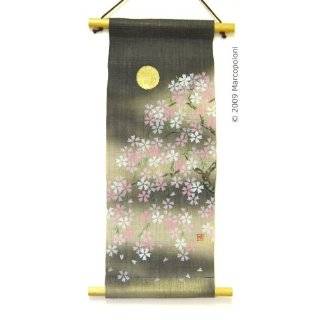 YOZAKURA   Cherry Blossoms in Moonlight Japanese Wall Hanging Mini 
