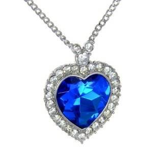  Titanic Heart of the Ocean Necklace Pendant Jewelry  Blue 
