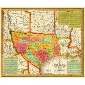  STATE OF TEXAS (TX/OK/LA) BY J.H. YOUNG 1836 MAP