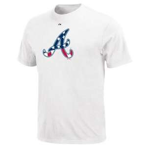  Atlanta Braves White Stars & Stripes Logo T shirt